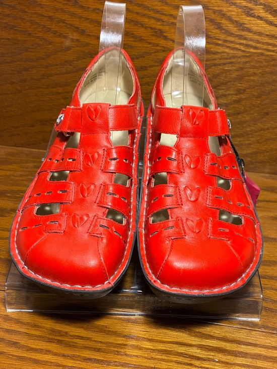 Alegria Shoes - Alegria Pesca Tomato Red Leather Fisherman Sandals EU 37 US 7-7.5